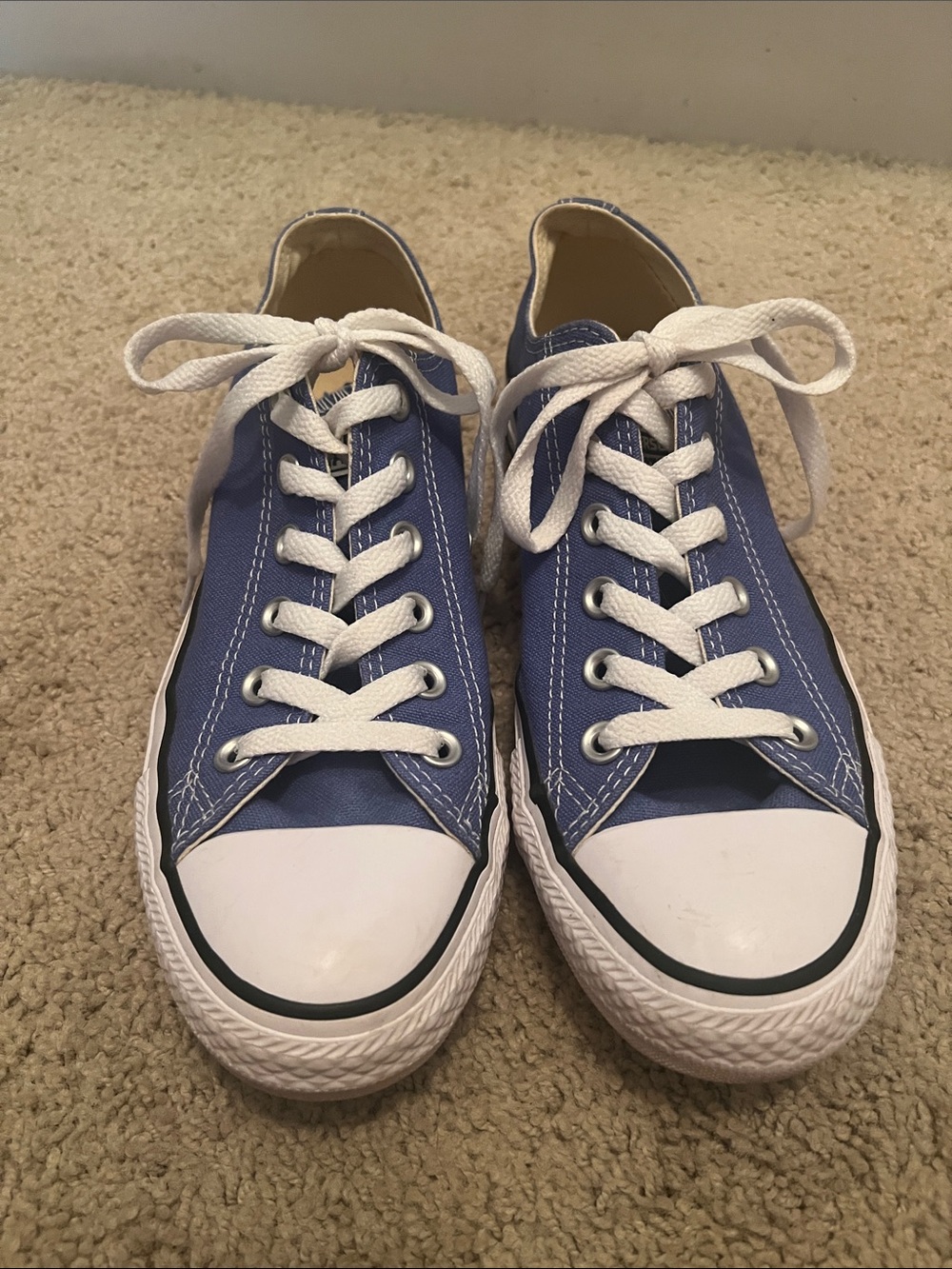 Converse All Star Low-Top Sneakers in Blue and White - Picture 3 of 7
